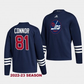 Winnipeg Jets Kyle Connor Vintage Hockey #81 Navy Recycled polyester Sweatshirt