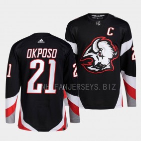 Kyle Okposo Buffalo Sabres 2022-23 Goathead Alternate Black #21 Primegreen Authentic Jersey Men's