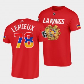 Los Angeles Kings Armenian Heritage Night Brendan Lemieux #78 Red T-Shirt exclusive