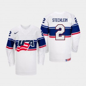 USA Hockey IIHF Lee Stecklein #2 White Jersey Home