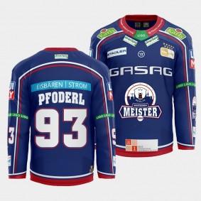 Eisbaren Berlin Leo Pfoderl #93 Jersey Men's Blue Home 2022 Hockey Shirt