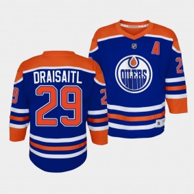 Leon Draisaitl Edmonton Oilers Youth Jersey 2022-23 Home Royal Replica Player Jersey