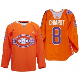 Ben Chiarot Montreal Canadiens Indigenous Celebration Night Jersey Orange #8 Warmup
