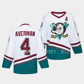 Lester Averman Anaheim Ducks #4 Mighty Ducks White Jersey Hockey