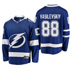 Men's Tampa Bay Lightning Andrei Vasilevskiy #88 Home blue Breakaway Player Cheap Jersey