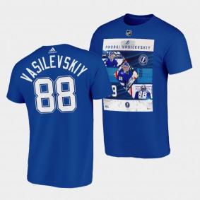 Tampa Bay Lightning Andrei Vasilevskiy Player photo Impact Player T-Shirt #88 Blue
