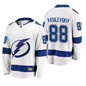 Men's Tampa Bay Lightning Andrei Vasilevskiy #88 Away White Breakaway Player Cheap Jersey