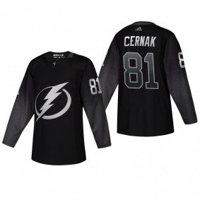 Men's Tampa Bay Lightning Erik Cernak #81 2019 Alternate Reasonable Authentic Jersey - Black