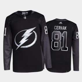 2021-22 Tampa Bay Lightning Erik Cernak Primegreen Authentic Jersey Black Alternate Uniform