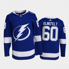 Hugo Alnefelt Tampa Bay Lightning Home Jersey 2021-22 Blue #60 Authentic Primegreen Uniform