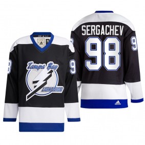 Mikhail Sergachev #98 Tampa Bay Lightning Team Classics Black Heritage Jersey
