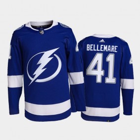 2021-22 Tampa Bay Lightning Pierre-Edouard Bellemare Primegreen Authentic Jersey Blue Home Uniform