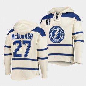 Ryan McDonagh #27 Tampa Bay Lightning Cream 2022 Conference Finals Lace-up Sweatshirt