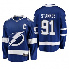 Men's Tampa Bay Lightning Steven Stamkos #91 Home blue Breakaway Player Cheap Jersey