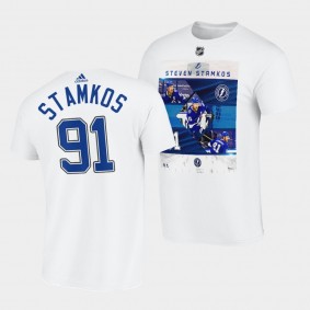 Tampa Bay Lightning Steven Stamkos Player photo Stars HighligHihts T-Shirt #91 White