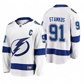 Men's Tampa Bay Lightning Steven Stamkos #91 Away White Breakaway Player Cheap Jersey