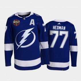 Tampa Bay Lightning Victor Hedman 2022 NHL All-Star Skills Winner Jersey Blue Patch Uniform