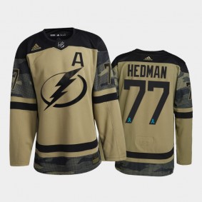 Tampa Bay Lightning Victor Hedman 2021 CAF Night #77 Jersey Camo Canadian Armed Force