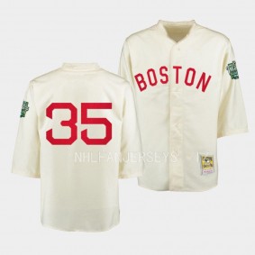 Boston Bruins 2023 Winter Classic Linus Ullmark Cream #35 Throwback Baseball Jersey