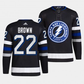 Tampa Bay Lightning 2023-24 Alternate Logan Brown #22 Black Jersey Primegreen Authentic