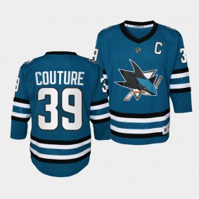Logan Couture San Jose Sharks Youth Jersey 2022-23 Home Teal Replica Jersey