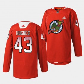 Asian and Pacific Islander Heritage Night Luke Hughes New Jersey Devils Red #43 Jersey 2024