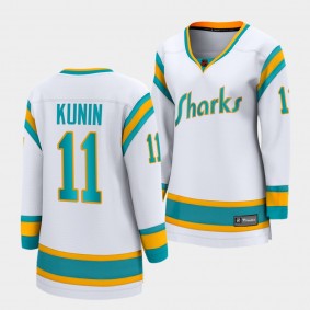 San Jose Sharks 2022 Special Edition 2.0 Luke Kunin #11 Women White Jersey Breakaway Player
