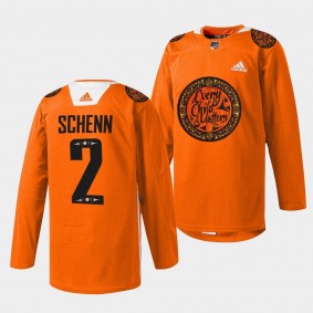 Vancouver Canucks Luke Schenn 2022 National Day for Truth and Reconciliation #2 Orange Jersey Warmup