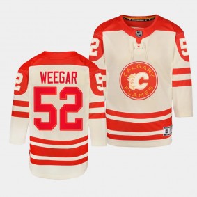 MacKenzie Weegar Calgary Flames Youth Jersey 2023 NHL Heritage Classic Cream Premier Player Jersey