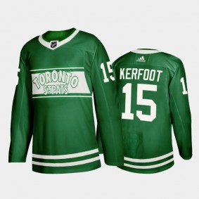 Alexander Kerfoot Toronto Maple Leafs St. Patricks Day 2022 Jersey Green #15 Special Edition