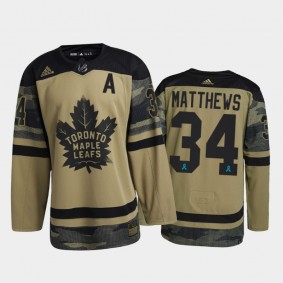 Auston Matthews Toronto Maple Leafs Canadian Armed Force Jersey Camo #34 2021 CAF Night