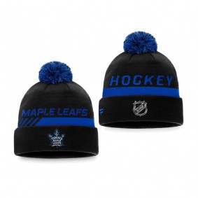 Maple Leafs Authentic Pro Locker Room Black Knit Hat Alternate Logo