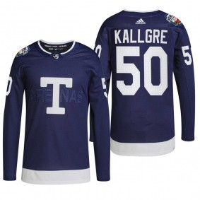 Erik Kallgren Toronto Maple Leafs 2022 Heritage Classic Jersey Navy #50 Authentic Uniform