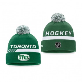 Maple Leafs Authentic Pro Locker Room Green Knit Hat Alternate Logo