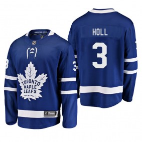 Men's Toronto Maple Leafs Justin Holl #3 Home Blue Breakaway Player Cheap Jersey