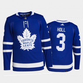 2021-22 Toronto Maple Leafs Justin Holl Primegreen Authentic Jersey Blue Home Uniform