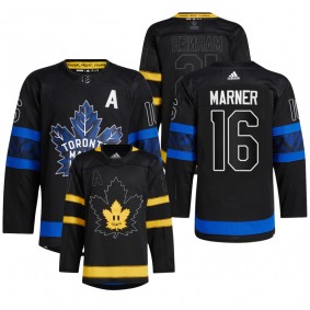 Toronto Maple Leafs 2022 Drew house Jersey Mitch Marner Black #16 Authentic Alternate Uniform