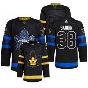 Toronto Maple Leafs 2022 Drew house Jersey Rasmus Sandin Black #38 Authentic Alternate Uniform