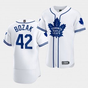 Tyler Bozak Toronto Maple Leafs 2020 NHL X MLB Crossover Edition White Baseball Jersey