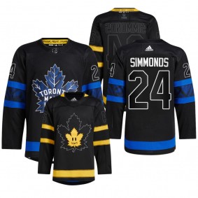 Toronto Maple Leafs 2022 Drew house Jersey Wayne Simmonds Black #24 Authentic Alternate Uniform