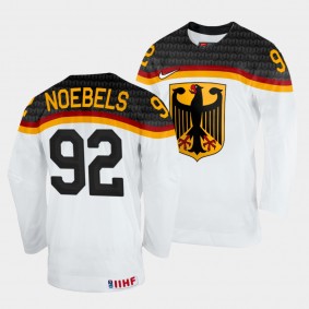 Germany 2022 IIHF World Championship Marcel Noebels #92 White Jersey Home