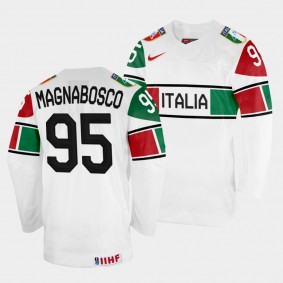 Italy 2022 IIHF World Championship Marco Magnabosco #95 White Jersey Home