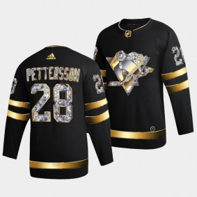 Marcus Pettersson Pittsburgh Penguins 2022 Stanley Cup Playoffs #28 Black Diamond Edition Authentic Jersey