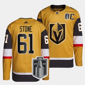 Vegas Golden Knights 2023 Stanley Cup Final Mark Stone #61 Gold Authentic Home Jersey Men's