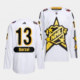New York Islanders drew house Mathew Barzal #13 White Jersey 2024 NHL All-Star Game