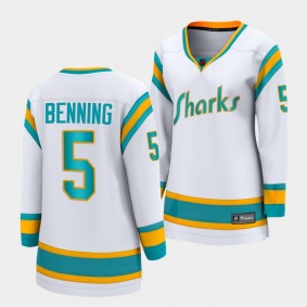 San Jose Sharks 2022 Special Edition 2.0 Matt Benning #5 Women White Jersey Breakaway Player