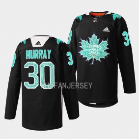 Toronto Maple Leafs 2023 Indigenous Celebration Game Matt Murray #30 Black Jersey Warmup Sweater
