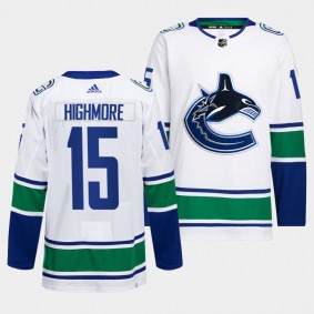 Vancouver Canucks Away Matthew Highmore #15 White Jersey Primegreen Authentic Pro