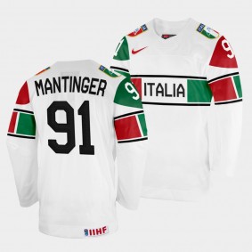 Italy 2022 IIHF World Championship Matthias Mantinger #91 White Jersey Home