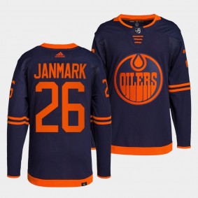 Mattias Janmark #26 Edmonton Oilers 2022 Primegreen Authentic Navy Jersey Alternate